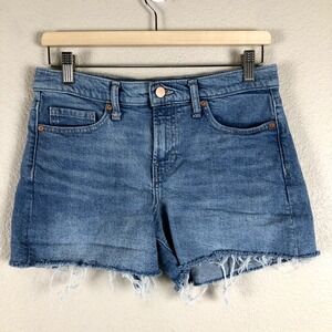 Banana Republic Shorts Women 28 Blue Denim Stretch 3" Inseem Cut Off Raw Midrise